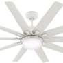 60" Hunter Overton White Damp Rated Ceiling Fan with Wall Control
