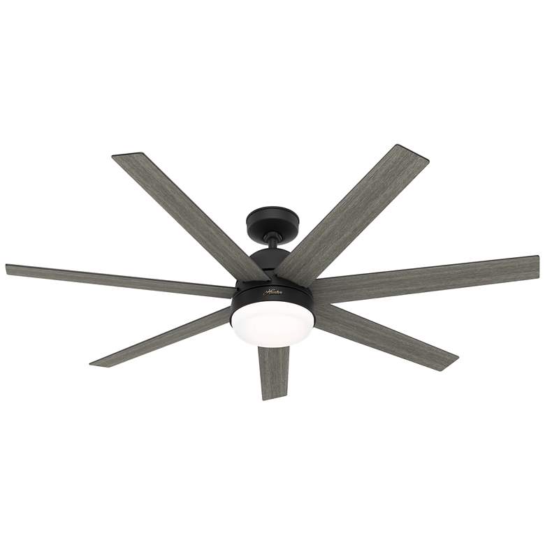 Image 1 60 inch Hunter Phenomenon Matte Black LED Smart Ceiling Fan