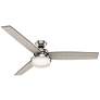 60" Hunter Sentinel Brushed Nickel LED Ceiling Fan with Remote