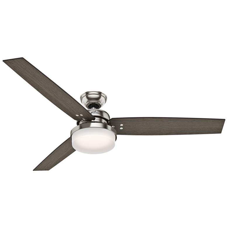 Image 3 60 inch Hunter Sentinel Brushed Nickel LED Ceiling Fan with Remote more views