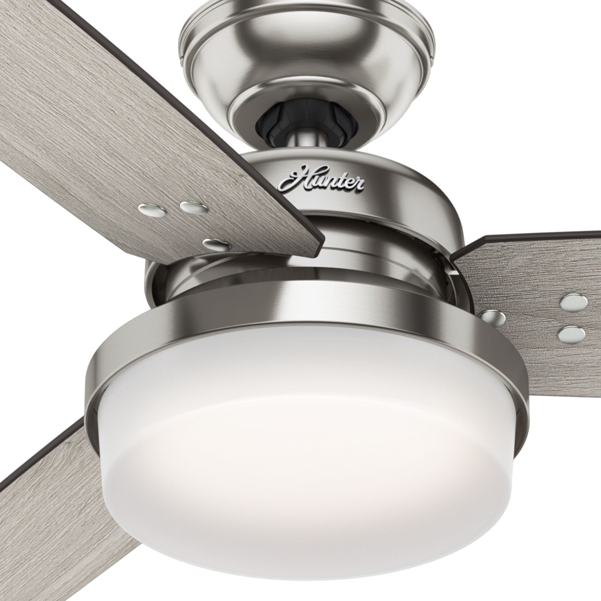 60" Hunter Sentinel Brushed Nickel LED Ceiling Fan with Remote
