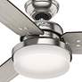 60" Hunter Sentinel Brushed Nickel LED Ceiling Fan with Remote