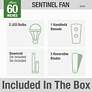 60" Hunter Sentinel Brushed Nickel LED Ceiling Fan with Remote