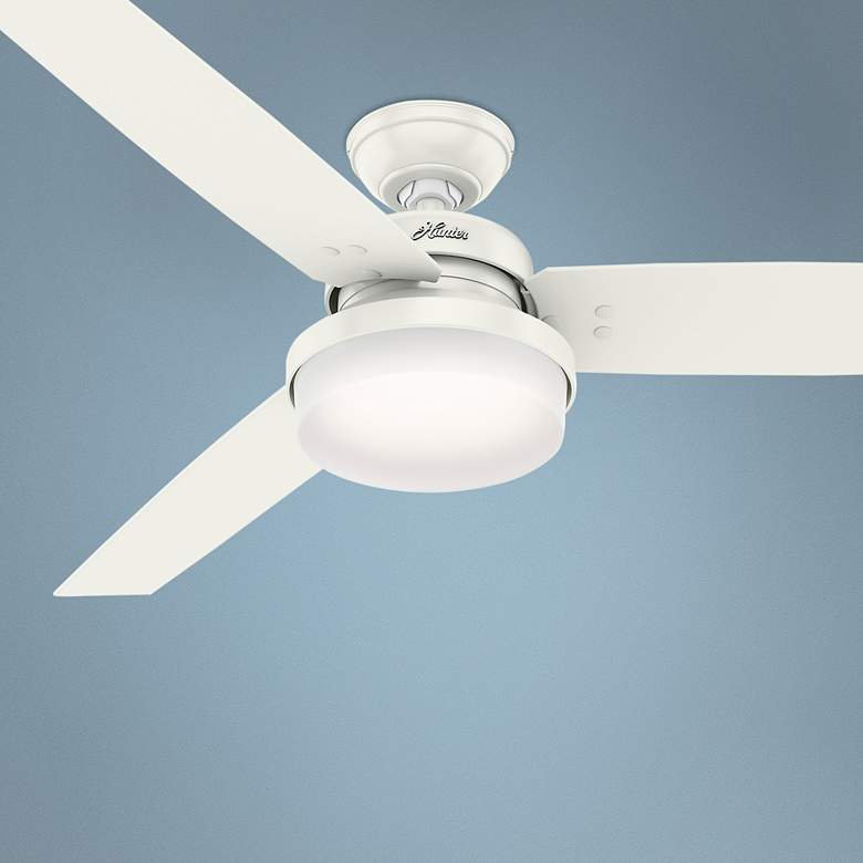 Image 1 60" Hunter Sentinel Fresh White LED Ceiling Fan with Remote