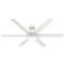 60" Hunter Solaria LED Damp Rated White Ceiling Fan with Wall Control