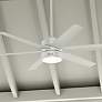 Thumbnail1 of 60" Hunter Solaria LED Damp Rated White Ceiling Fan with Wall Control