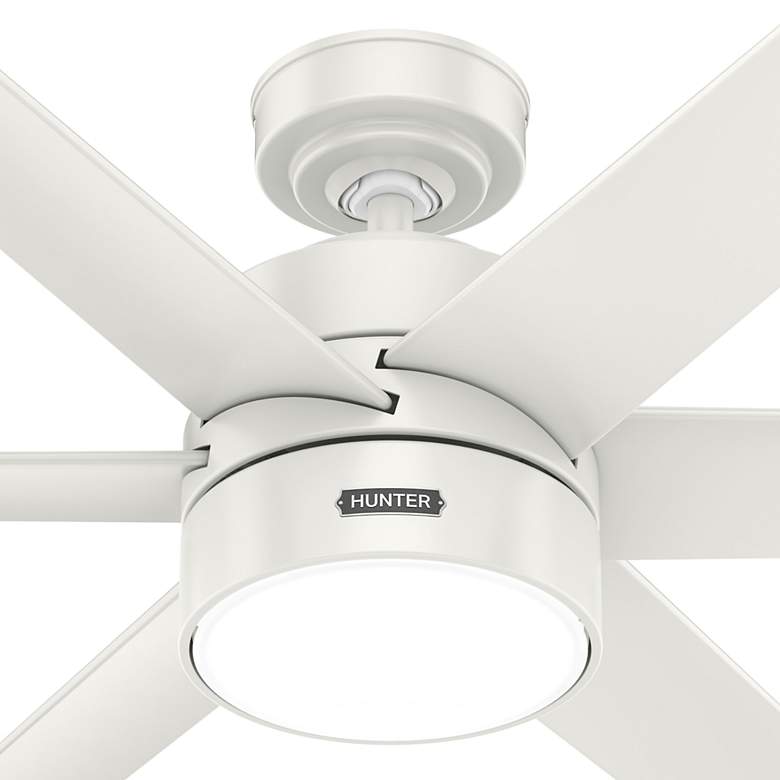 Image 6 60" Hunter Solaria LED Damp Rated White Ceiling Fan with Wall Control more views