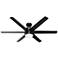 60" Hunter Solaria Matte Black Damp Rated Fan with Wall Control