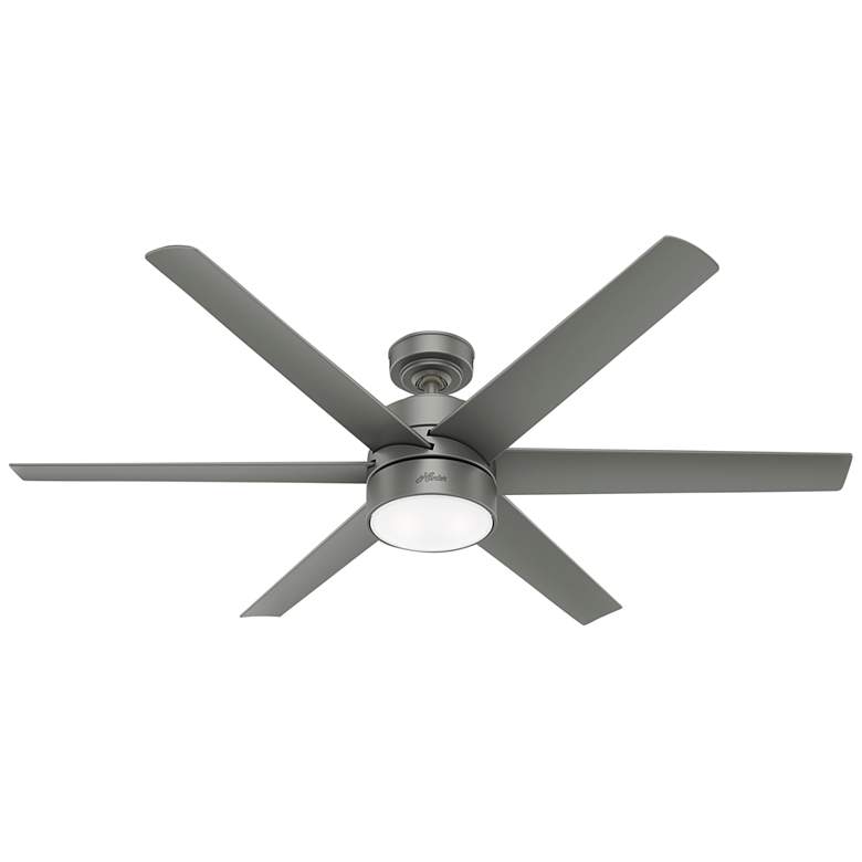Image 3 60" Hunter Solaria Silver LED Damp Rated Ceiling Fan with Wall Control
