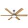 60" Hunter Warrant Brushed Nickel LED DC Ceiling Fan with Wall Control