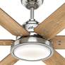 60" Hunter Warrant Brushed Nickel LED DC Ceiling Fan with Wall Control in scene