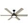 60" Hunter Warrant Matte Black LED DC Ceiling Fan with Wall Control