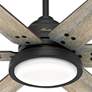 60" Hunter Warrant Matte Black LED DC Ceiling Fan with Wall Control
