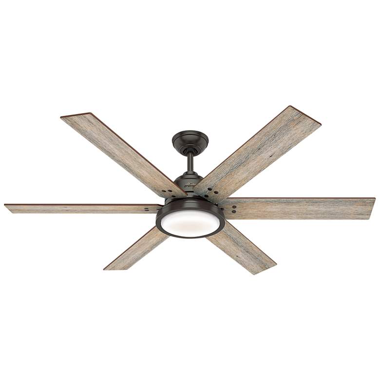 Image 3 60" Hunter Warrant Noble Bronze LED DC Ceiling Fan with Wall Control