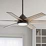 60" Hunter Warrant Noble Bronze LED DC Ceiling Fan with Wall Control in scene