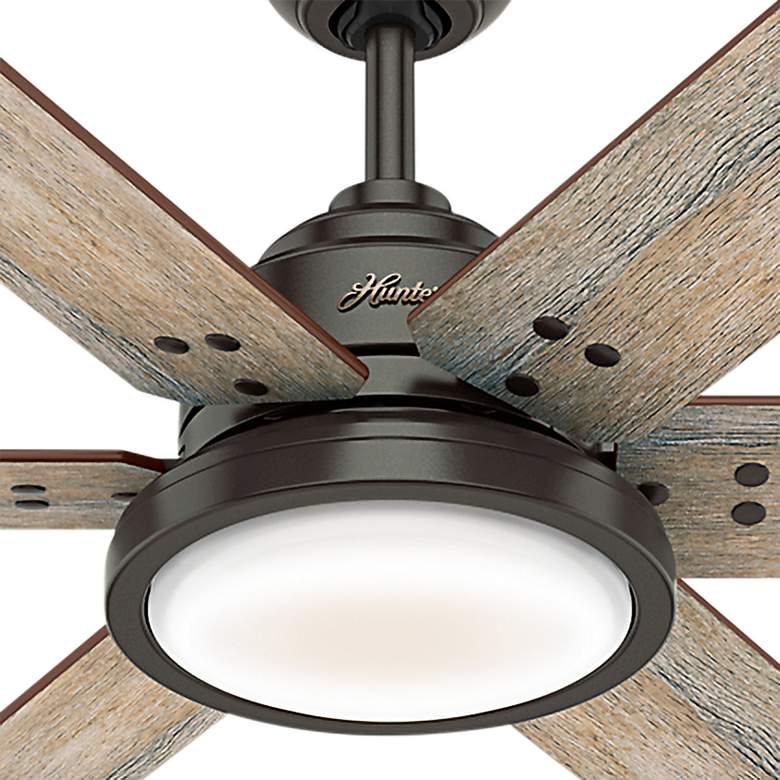 Image 4 60" Hunter Warrant Noble Bronze LED DC Ceiling Fan with Wall Control more views