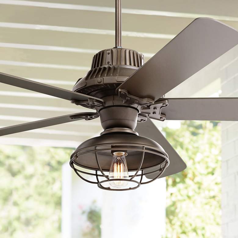 Image 1 60 inch Industrial Forge Franklin Park Outdoor Ceiling Fan
