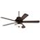60" Industrial Forge Frosted Glass Outdoor LED Ceiling Fan