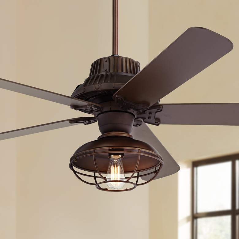 Image 1 60 inch Industrial Forge LED Outdoor Ceiling Fan
