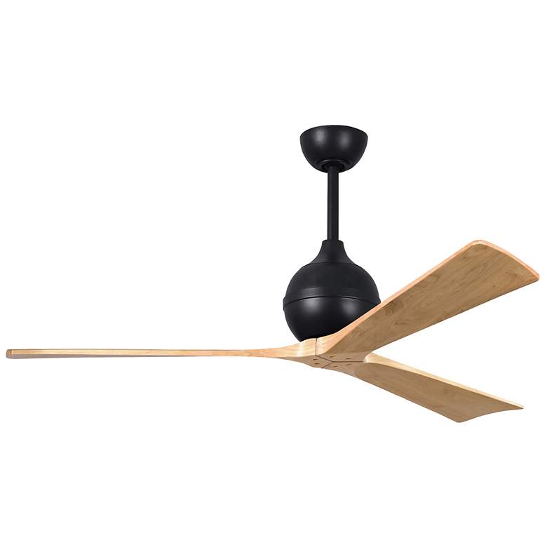 Image 1 60 inch Irene-3 Matte Black and Light Maple Ceiling Fan