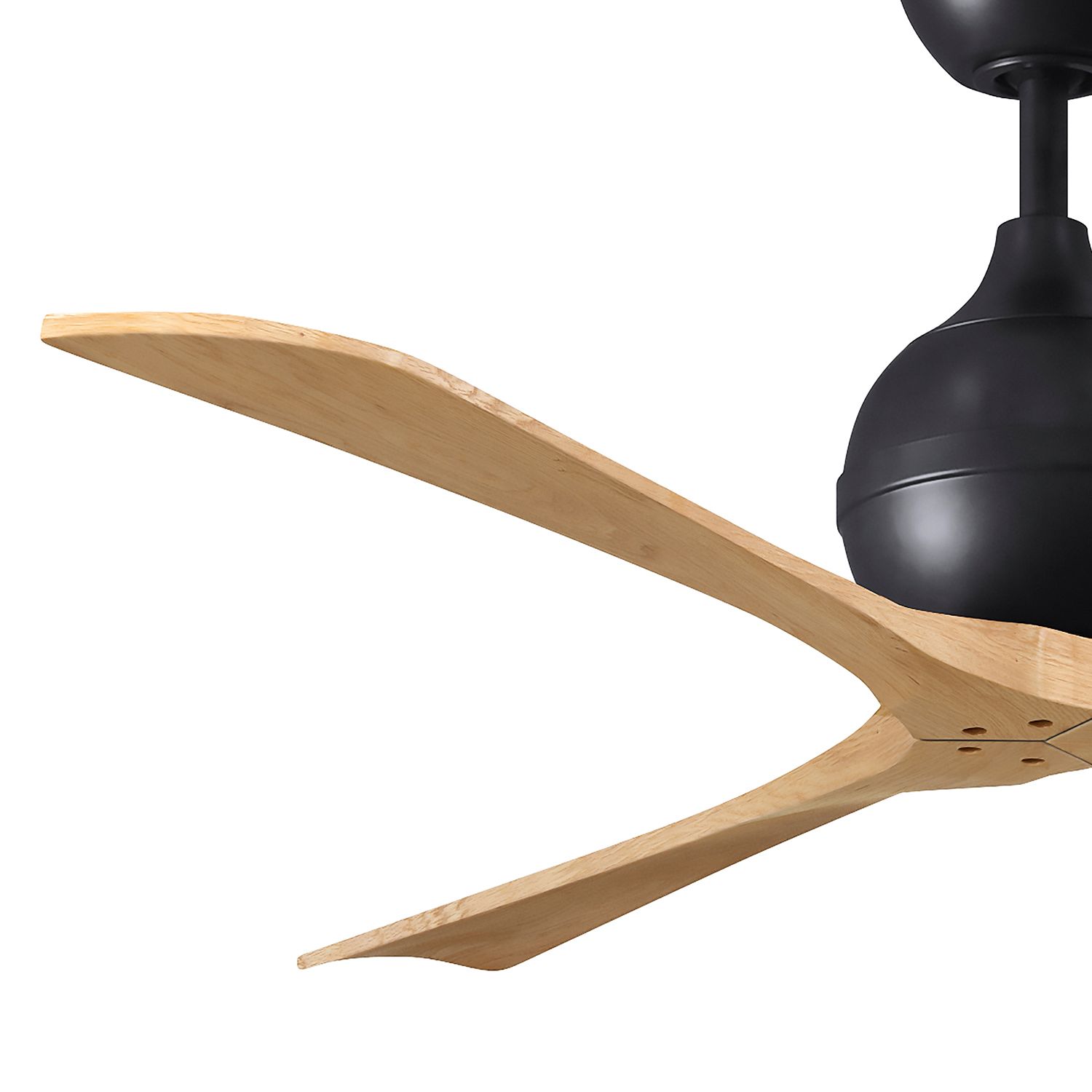 60" Irene-3 Matte Black and Light Maple Ceiling Fan