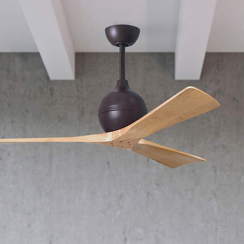 Image 1 60" Irene-3 Textured Bronze and Light Maple Ceiling Fan