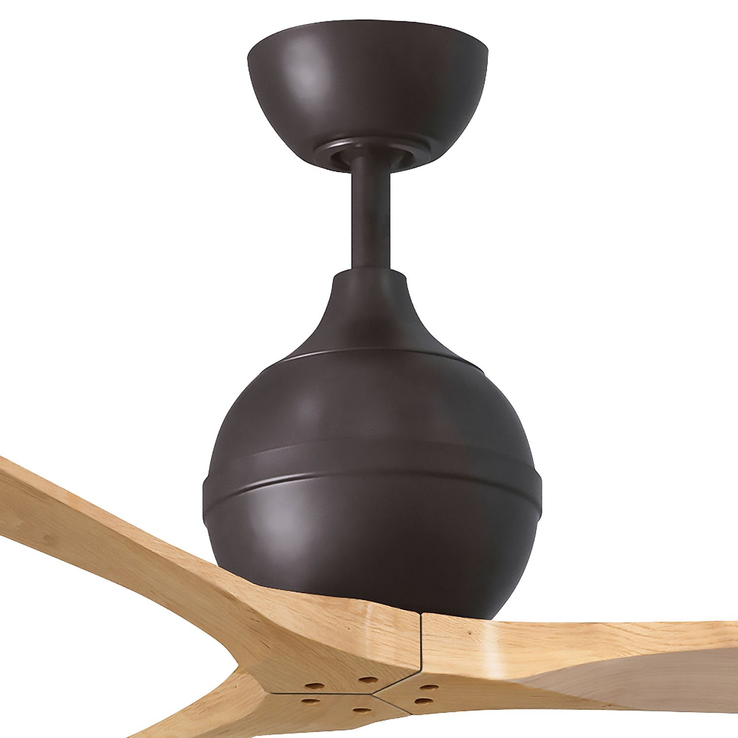 60" Irene-3 Textured Bronze and Light Maple Ceiling Fan