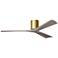 60" Irene-3H Brushed Brass and Gray Ash Ceiling Fan