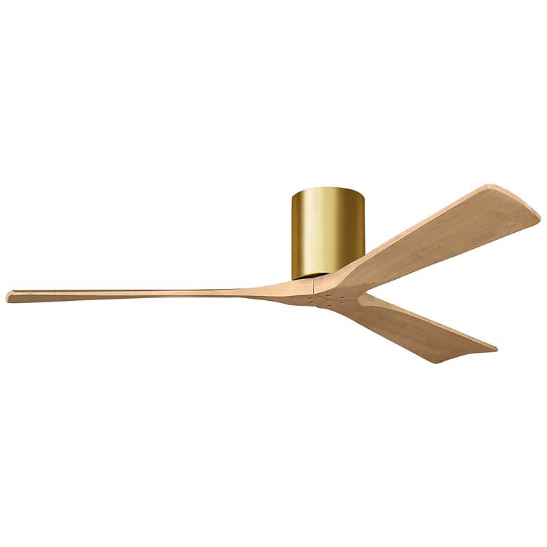 Image 1 60" Irene-3H Brushed Brass and Light Maple Tone Ceiling Fan