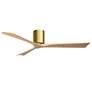 2_60" Irene-3H Brushed Brass and Light Maple Tone Ceiling Fan more views