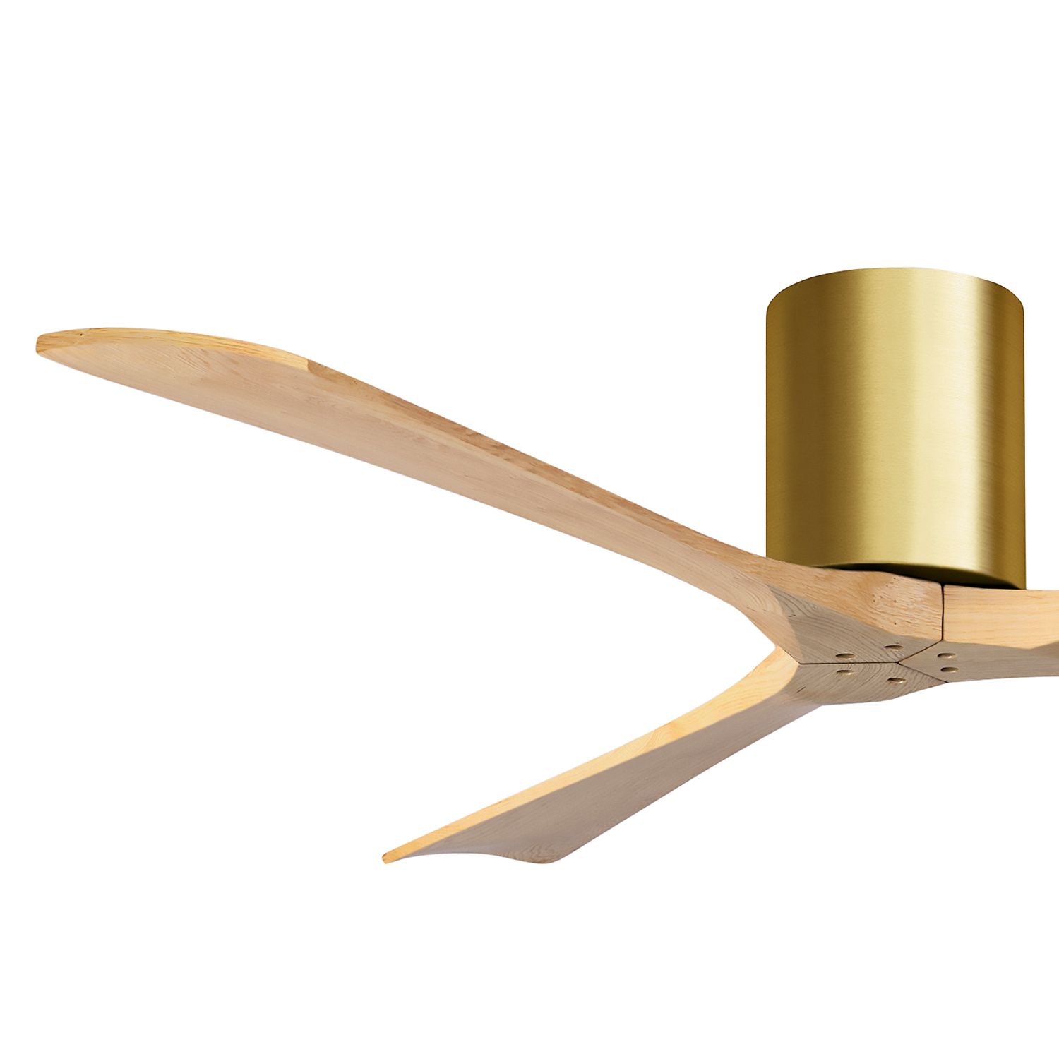 60" Irene-3H Brushed Brass and Light Maple Tone Ceiling Fan