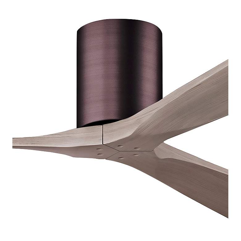 Image 2 60" Irene-3H Brushed Bronze and Gray Ash Hugger Ceiling Fan more views