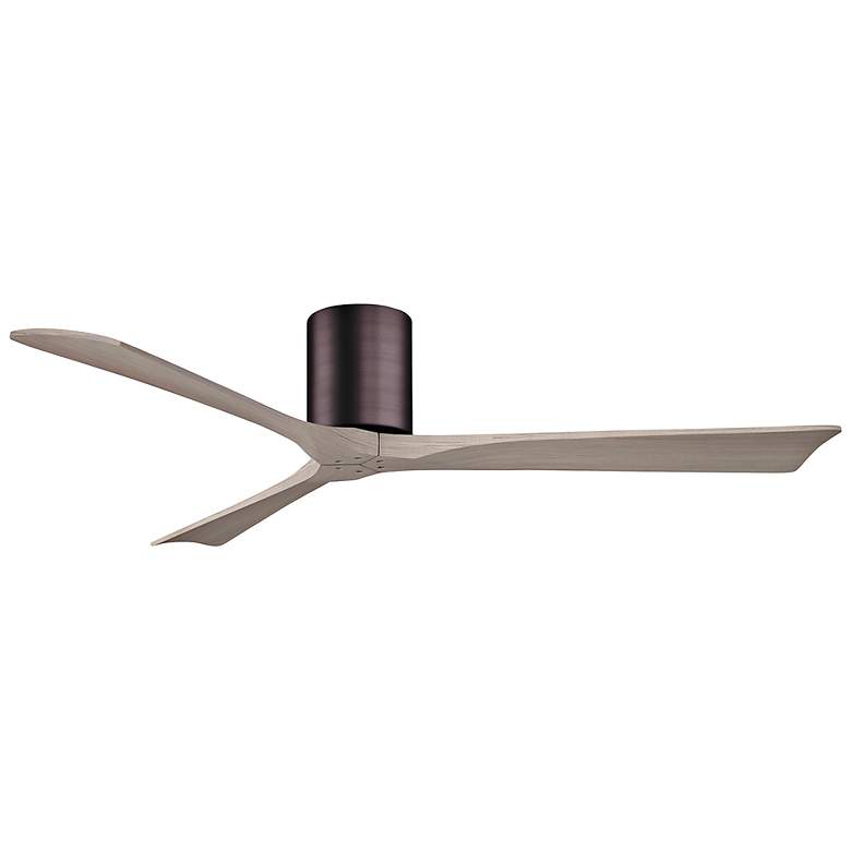 Image 3 60" Irene-3H Brushed Bronze and Gray Ash Hugger Ceiling Fan more views