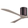 60" Irene-3H Brushed Bronze and Gray Ash Hugger Ceiling Fan