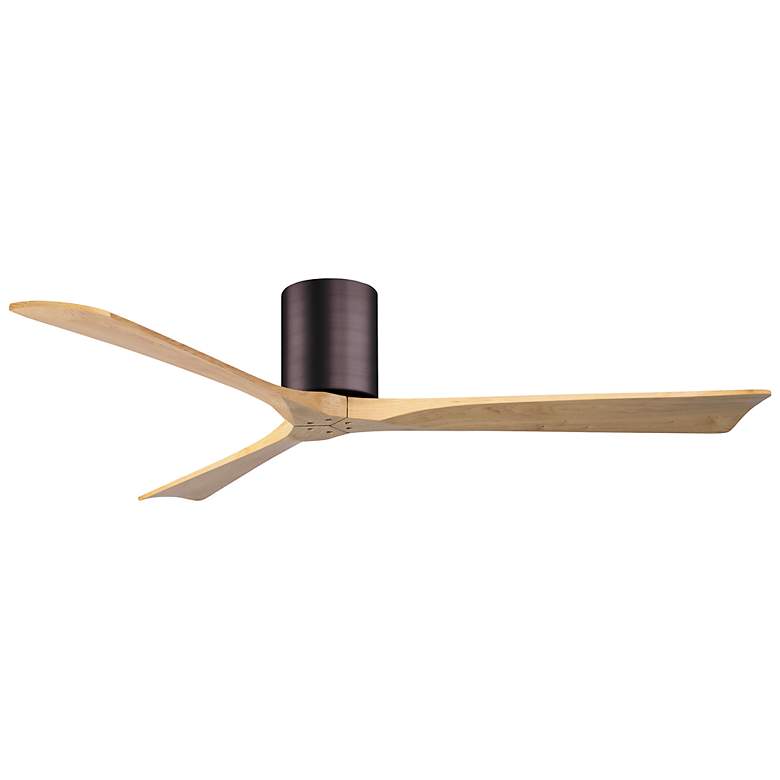 Image 3 60" Irene-3H Brushed Bronze and Light Maple Hugger Ceiling Fan more views