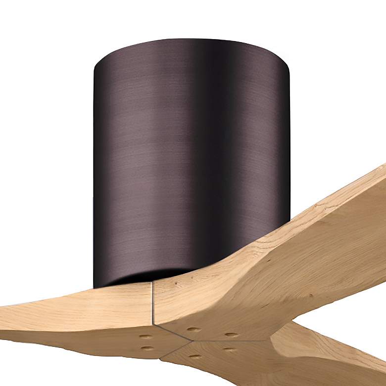 Image 6 60" Irene-3H Brushed Bronze and Light Maple Hugger Ceiling Fan more views