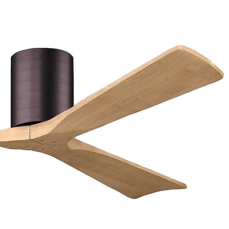 Image 7 60" Irene-3H Brushed Bronze and Light Maple Hugger Ceiling Fan more views