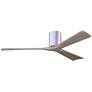60" Irene-3H Brushed Nickel and Gray Ash Hugger Ceiling Fan