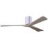 60" Irene-3H Brushed Nickel and Gray Ash Hugger Ceiling Fan