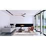 60" Irene-3H Brushed Nickel and Gray Ash Hugger Ceiling Fan