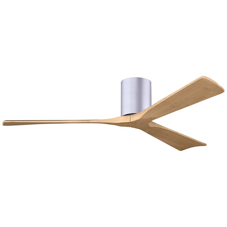 Image 1 60 inch Irene-3H Brushed Nickel and Light Maple Hugger Ceiling Fan