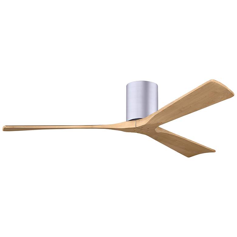 Image 1 60" Irene-3H Brushed Nickel and Light Maple Hugger Ceiling Fan
