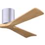 6_60" Irene-3H Brushed Nickel and Light Maple Hugger Ceiling Fan more views