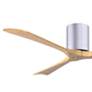 60" Irene-3H Brushed Nickel and Light Maple Hugger Ceiling Fan