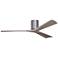 60" Irene-3H Brushed Pewter and Gray Ash Hugger Ceiling Fan