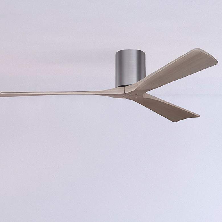 Image 1 60" Irene-3H Brushed Pewter and Gray Ash Hugger Ceiling Fan