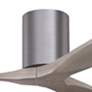 6_60" Irene-3H Brushed Pewter and Gray Ash Hugger Ceiling Fan more views