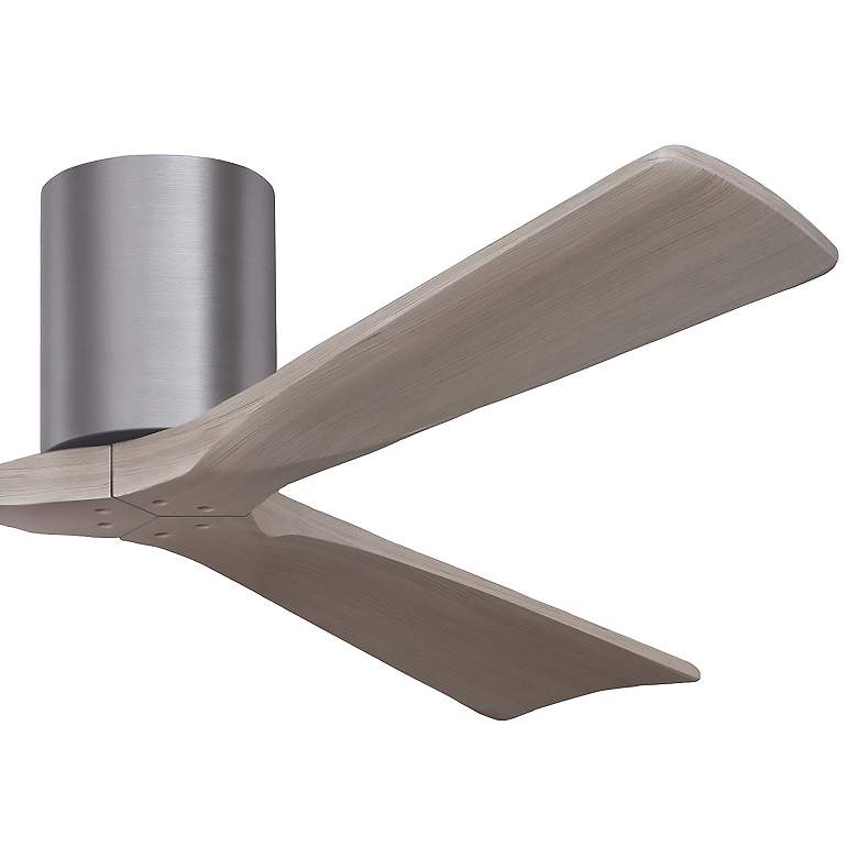 Image 7 60" Irene-3H Brushed Pewter and Gray Ash Hugger Ceiling Fan more views