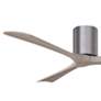 60" Irene-3H Brushed Pewter and Gray Ash Hugger Ceiling Fan