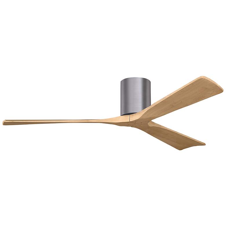 Image 1 60" Irene-3H Brushed Pewter and Light Maple Hugger Ceiling Fan